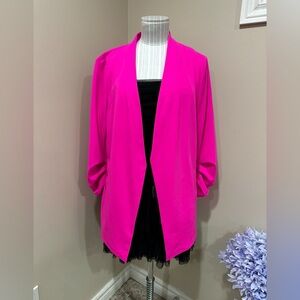 DKNY Vibrant Pink Open Front blazer